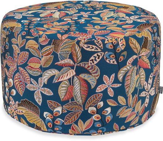 H.O.C.K. Tristan Hocker rund Pouf ø60x40cm blau floral