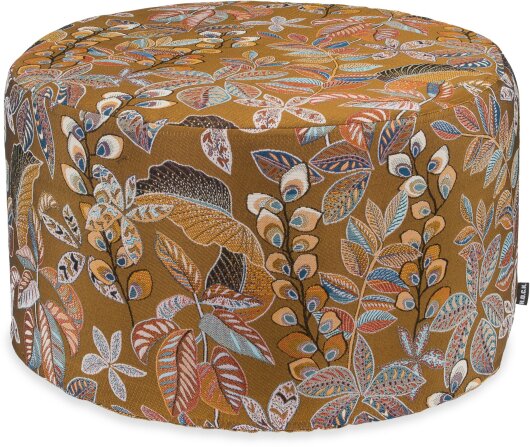 H.O.C.K. Tristan Hocker rund Pouf ø60x40cm gold floral