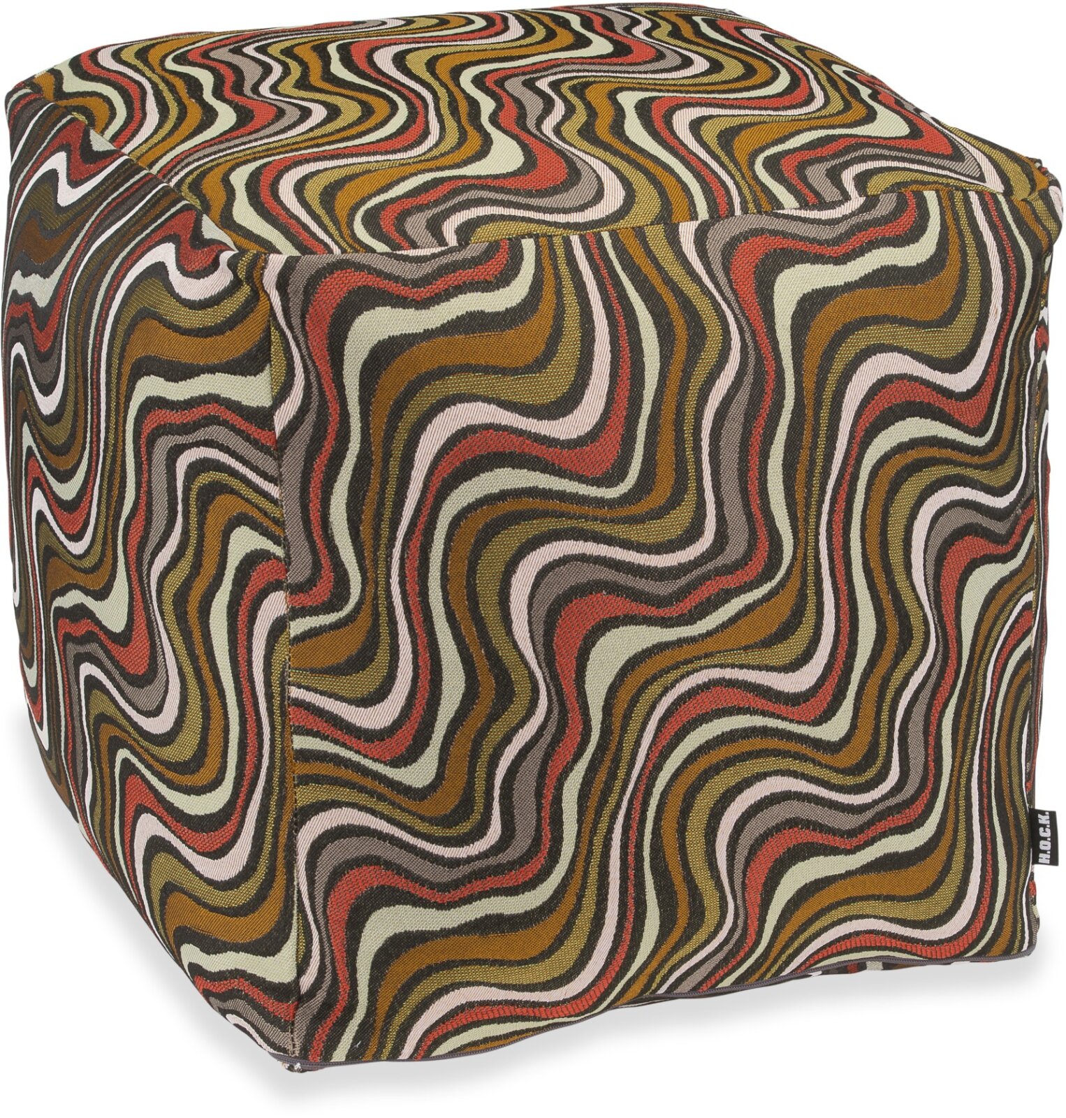 H.O.C.K. Baptiste Bean Cube Pouf 40x40x40cm retro khaki terra