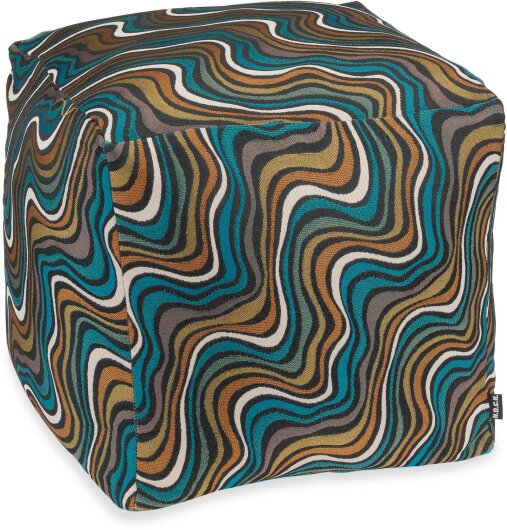 H.O.C.K. Baptiste Bean Cube Pouf 40x40x40cm retro türkis petrol