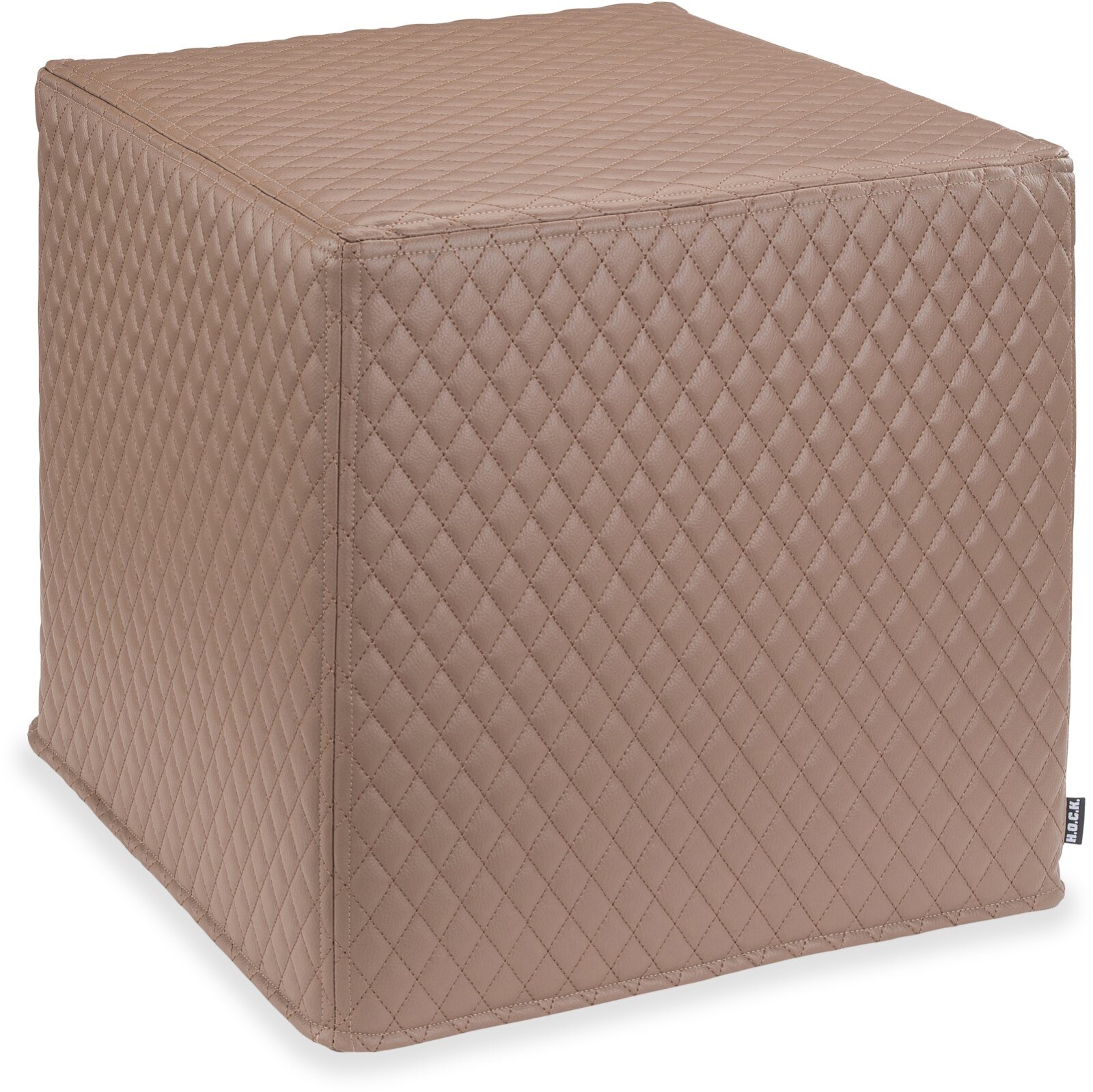 H.O.C.K. Matteo Hocker eckig 45x45x45cm Kunstleder hellbraun taupe 036