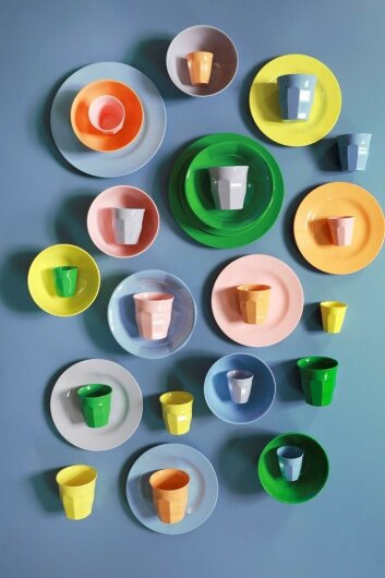 RICE Melamine Cups small kleine Tassen 6er Pack verschiedene Muster bunt