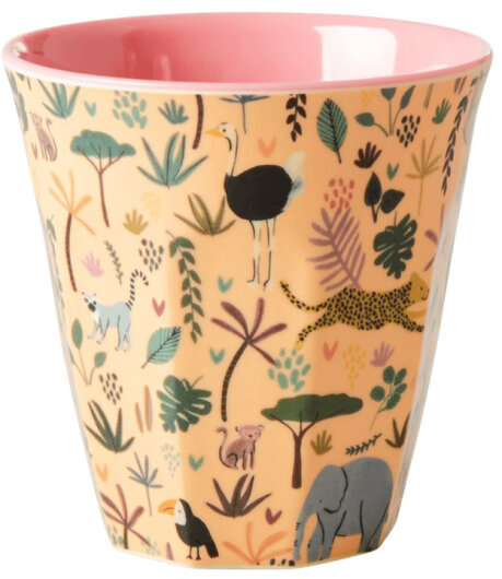 RICE Melamine Cups small kleine Tassen Kinderbecher 6er Pack verschiedene Motive bunt