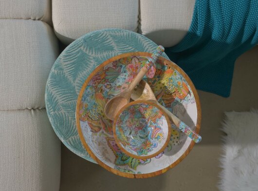byRoom Schale Bowl aus Mangoholz KLEIN 18cm bunt Mandala multicolor