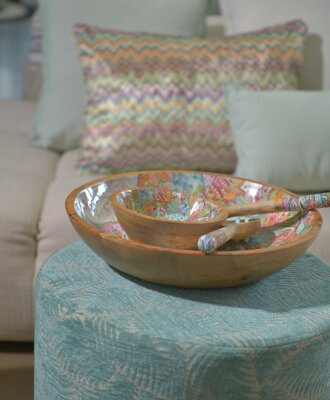 byRoom Schale Bowl aus Mangoholz KLEIN 18cm bunt Mandala...