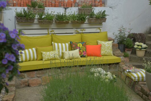 H.O.C.K. Classic Uni Outdoor Kissen 60x40cm PIPE orange mit Keder grün