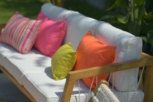 H.O.C.K. Classic Uni Outdoor Kissen 60x40cm PIPE orange mit Keder grün