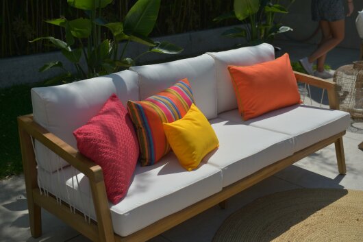 H.O.C.K. Classic Uni Outdoor Kissen 60x40cm PIPE orange mit Keder grün