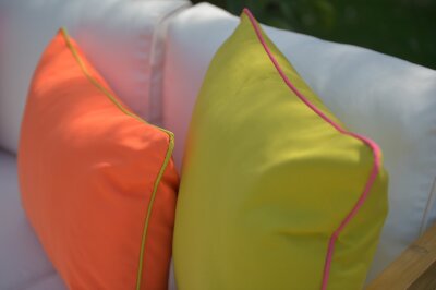 H.O.C.K. Classic Uni Outdoor Kissen 60x40cm PIPE orange mit Keder grün