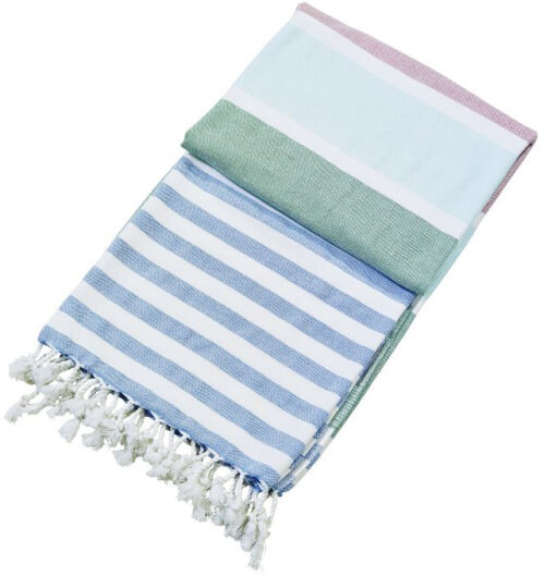 H.O.C.K. Strandhandtuch Cincinnati Towel 90x160cm gestreift blue green 4002