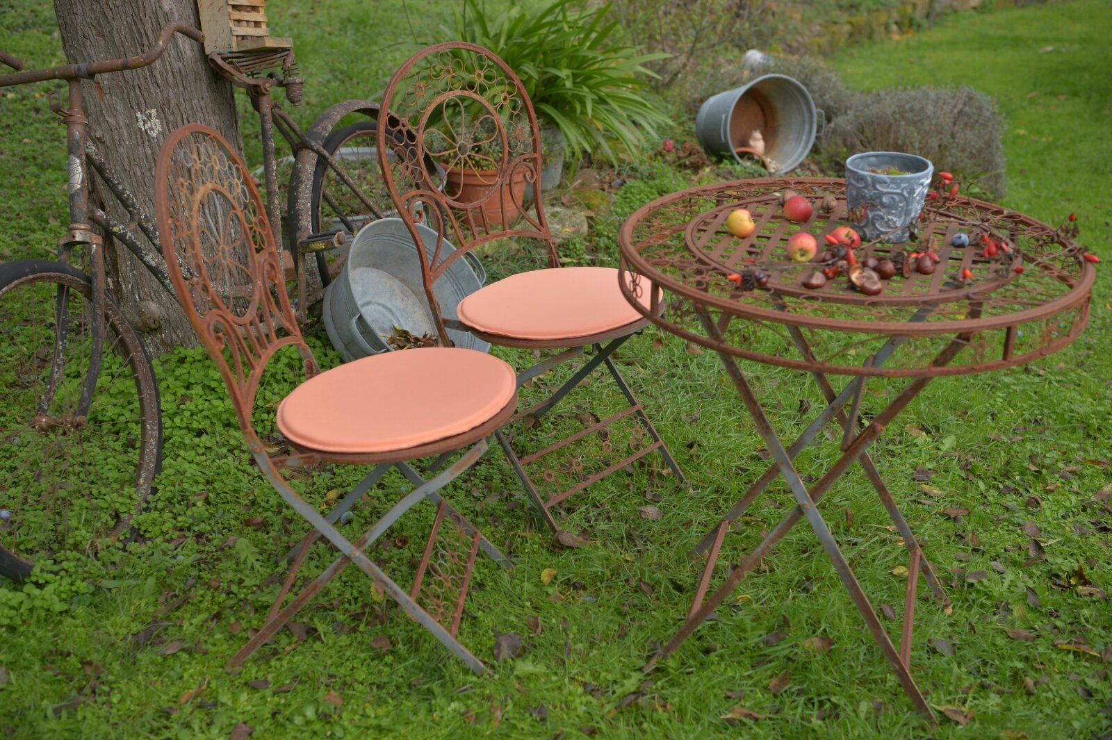 H.O.C.K. Classic Uni Outdoor Sitzkissen MINNI Bistrokissen rund Ø40x2cm salmon