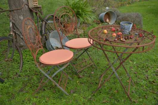 H.O.C.K. Classic Uni Outdoor Sitzkissen MINNI Bistrokissen rund Ø40x2cm salmon