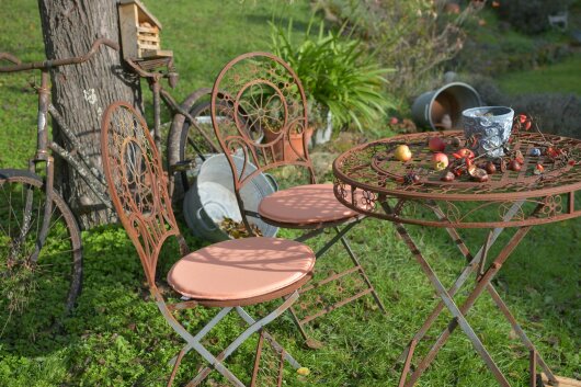 H.O.C.K. Classic Uni Outdoor Sitzkissen MINNI Bistrokissen rund Ø35x2cm manzana aqua