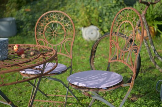 H.O.C.K. Classic Uni Outdoor Sitzkissen MINNI Bistrokissen rund Ø35x2cm lila claro flieder