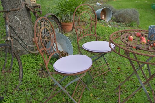H.O.C.K. Classic Uni Outdoor Sitzkissen MINNI Bistrokissen rund Ø35x2cm lila claro flieder