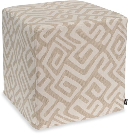 H.O.C.K. Naira Hocker Cube eckig 45x45x45cm gemustert col. 0 weiß