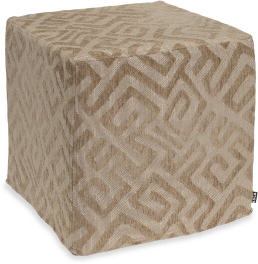 H.O.C.K. Naira Hocker Cube eckig 45x45x45cm gemustert col. 1 taupe / beige