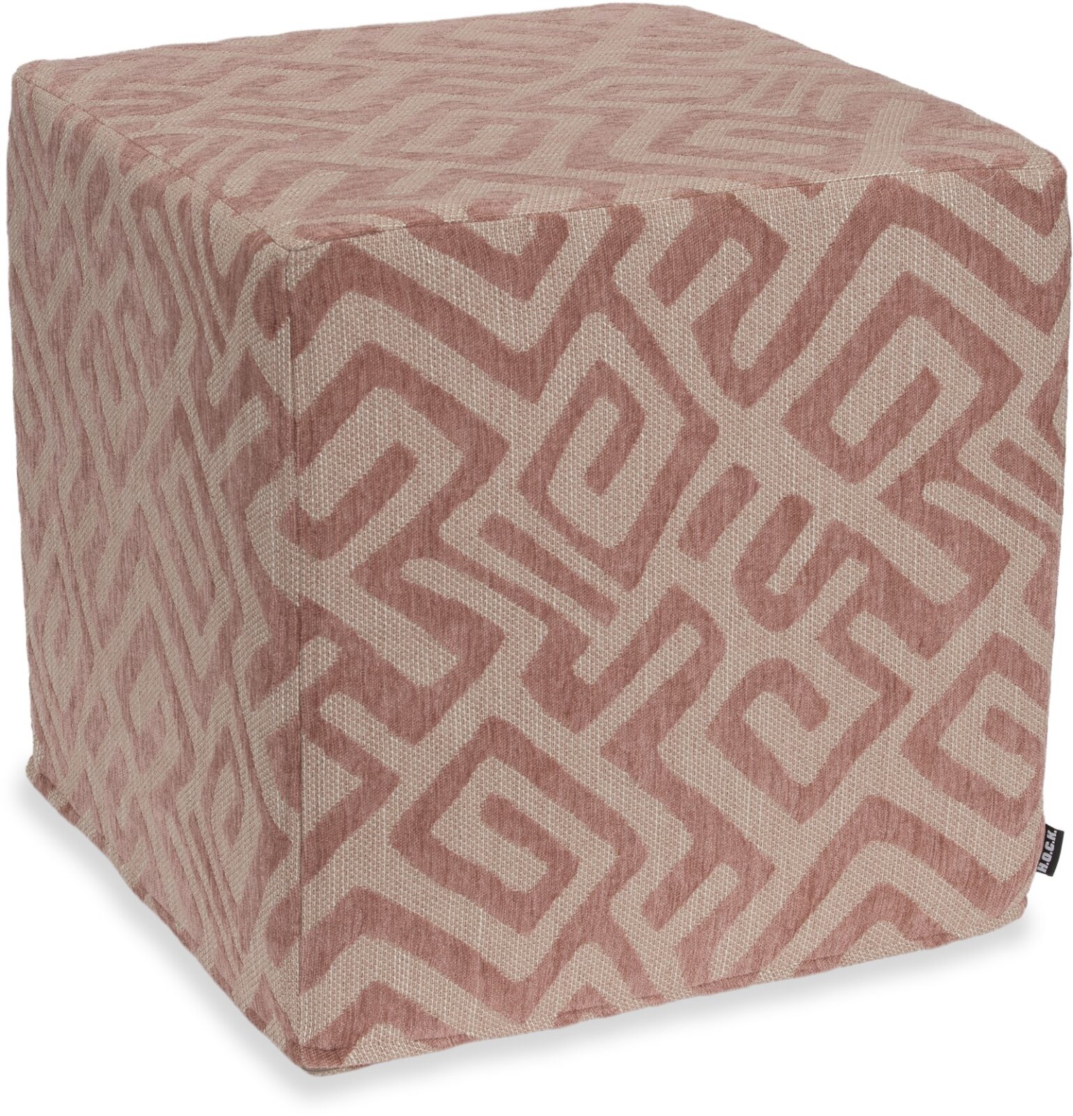 H.O.C.K. Naira Hocker Cube eckig 45x45x45cm gemustert col. 7 rosa