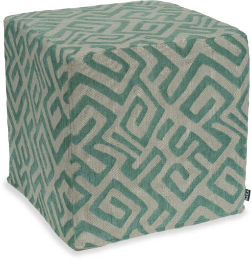 H.O.C.K. Naira Hocker Cube eckig 45x45x45cm gemustert col. 3 türkis