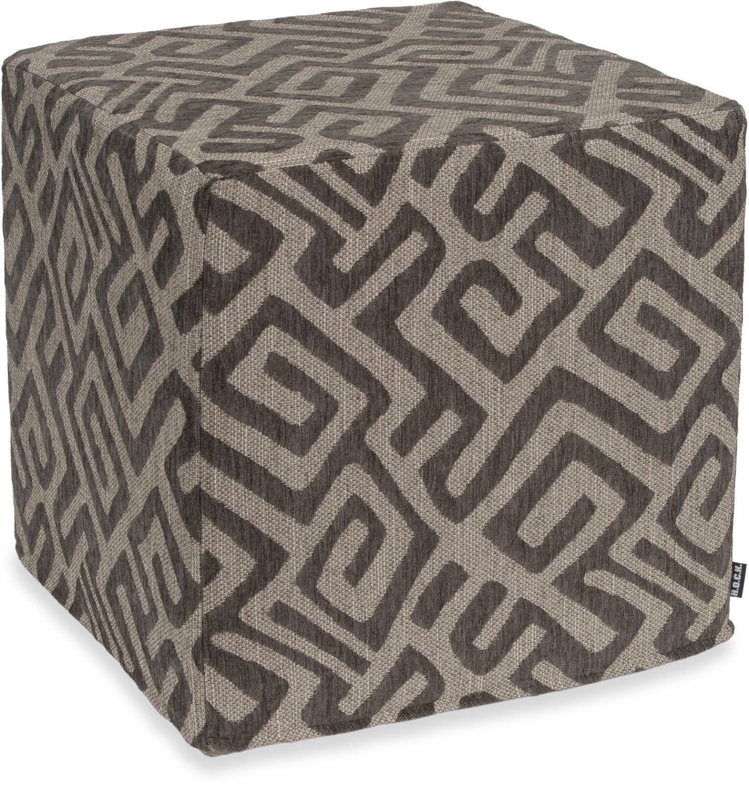 H.O.C.K. Naira Hocker Cube eckig 45x45x45cm gemustert col. 9 grau