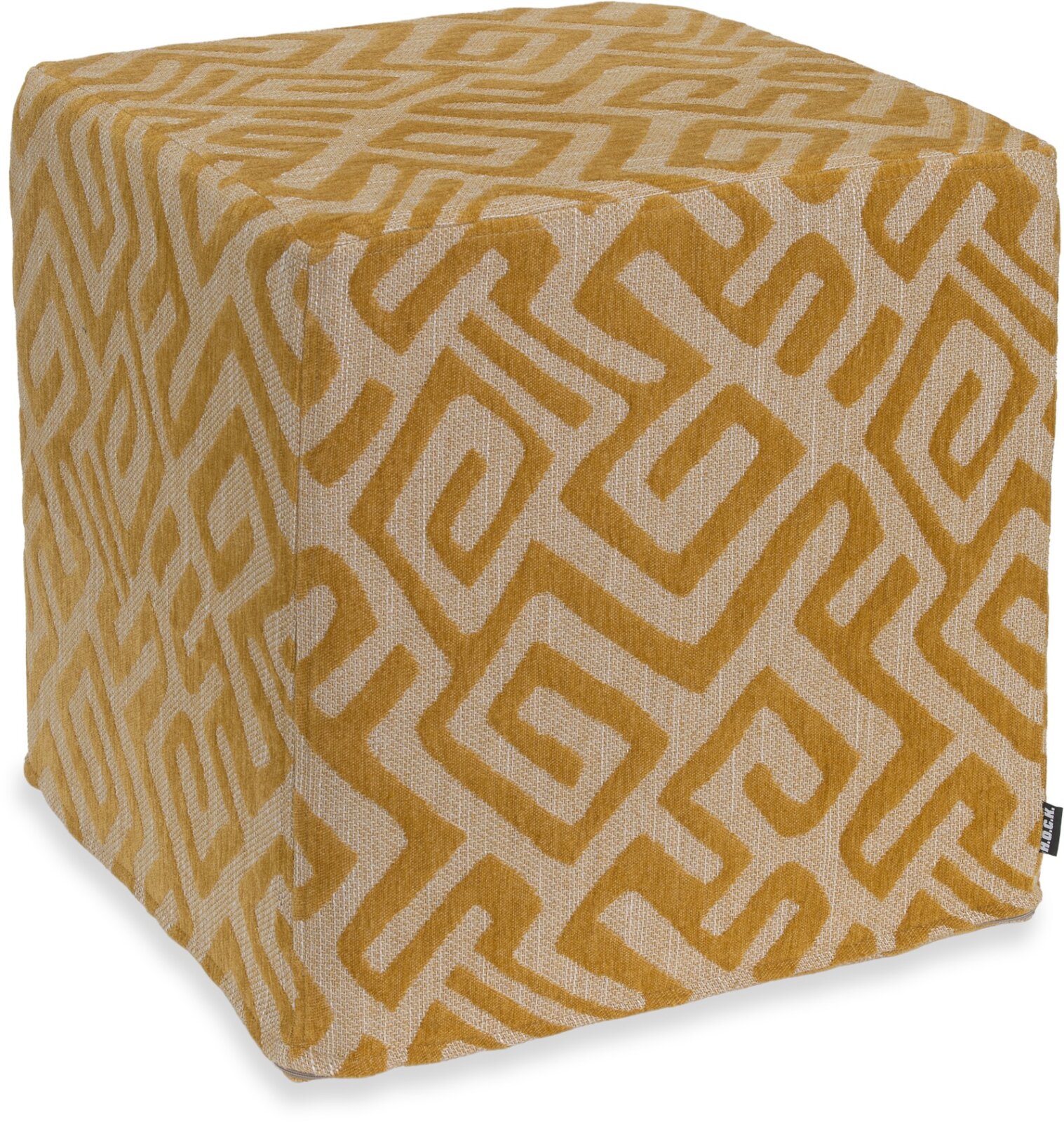 H.O.C.K. Naira Hocker Cube eckig 45x45x45cm gemustert col. 5 gelb