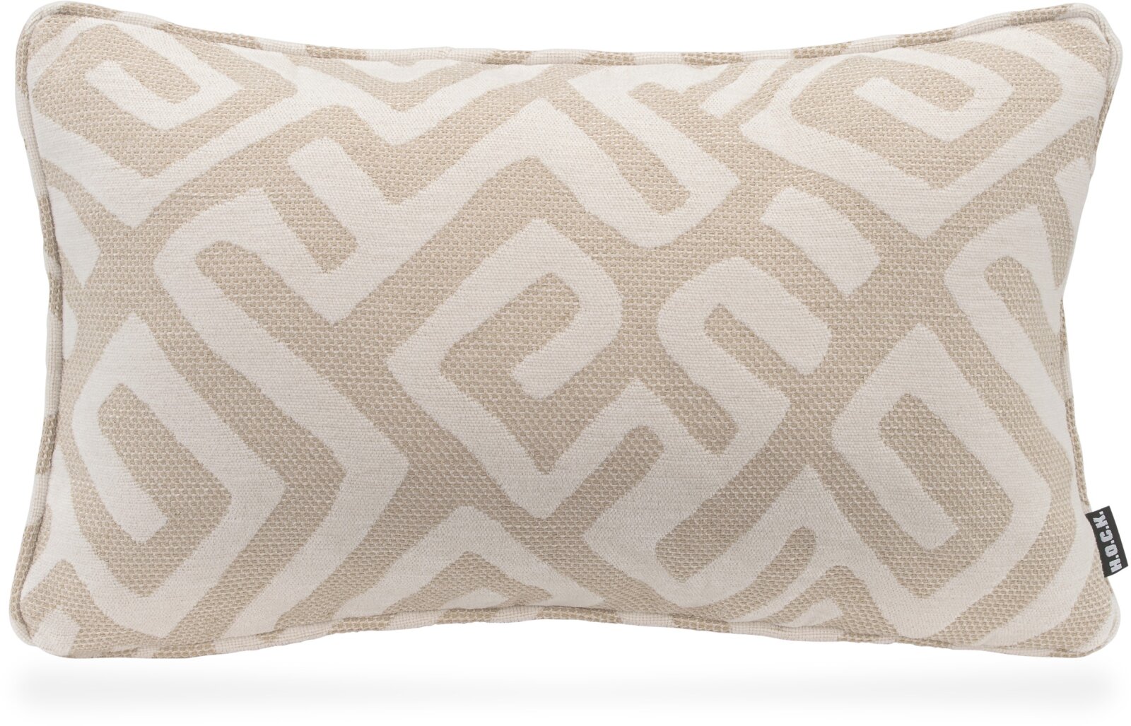 H.O.C.K. Naira Kissen mit Keder 50x30cm gemustert col. 0 weiß