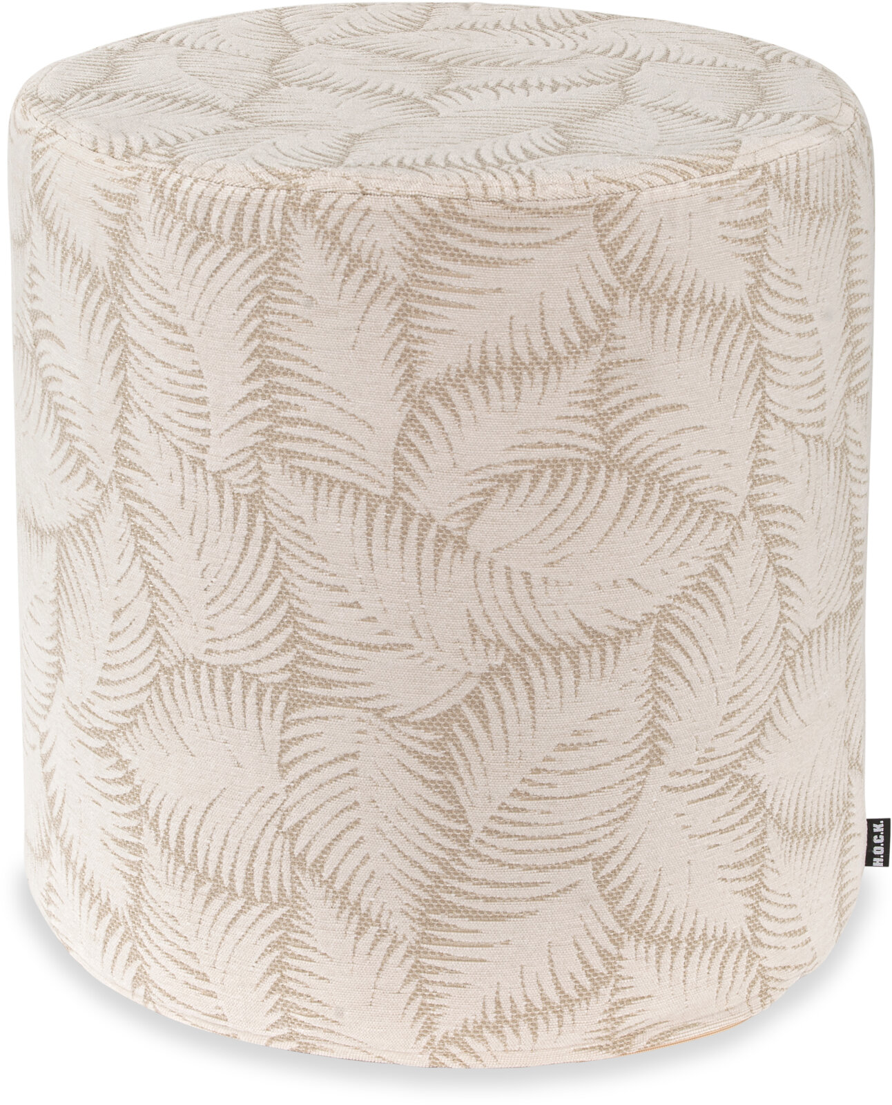 H.O.C.K. Nelly Hocker rund Pouf ø45x45cm Blätter col. 0 weiß