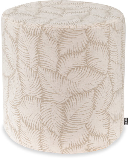 H.O.C.K. Nelly Hocker rund Pouf ø45x45cm Blätter col. 0 weiß