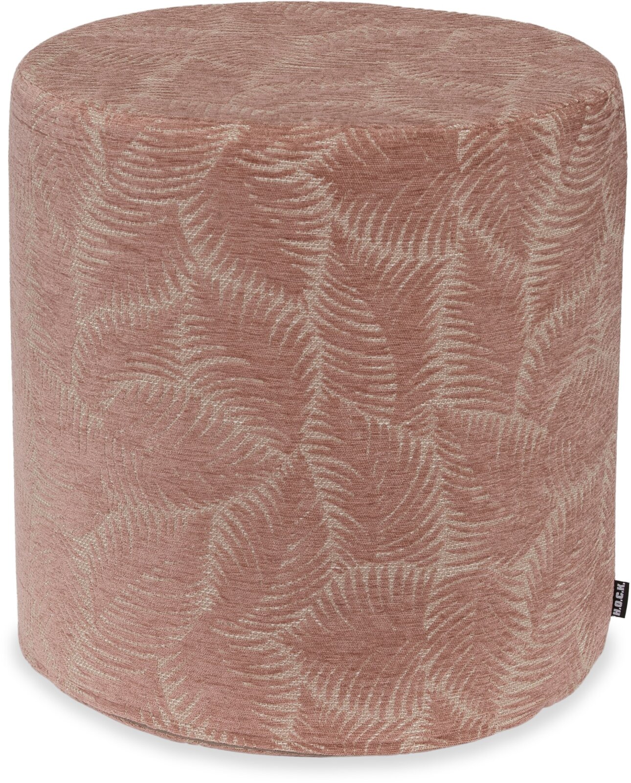 H.O.C.K. Nelly Hocker rund Pouf ø45x45cm Blätter col. 7 rosa