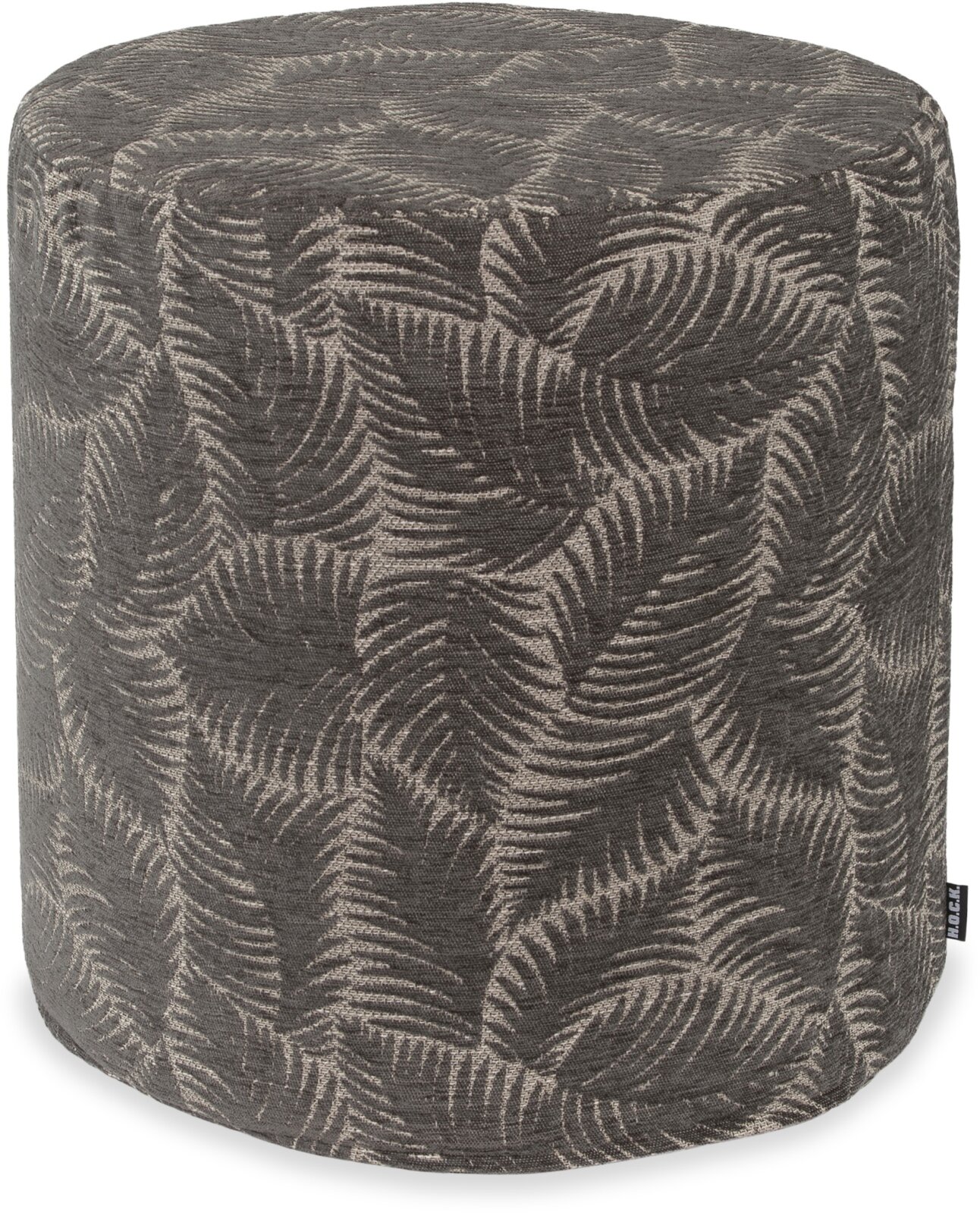 H.O.C.K. Nelly Hocker rund Pouf ø45x45cm Blätter col. 9 grau