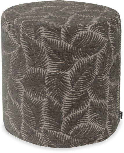 H.O.C.K. Nelly Hocker rund Pouf ø45x45cm Blätter col. 9 grau