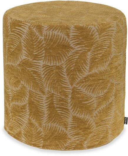 H.O.C.K. Nelly Hocker rund Pouf ø45x45cm Blätter col. 5 gelb