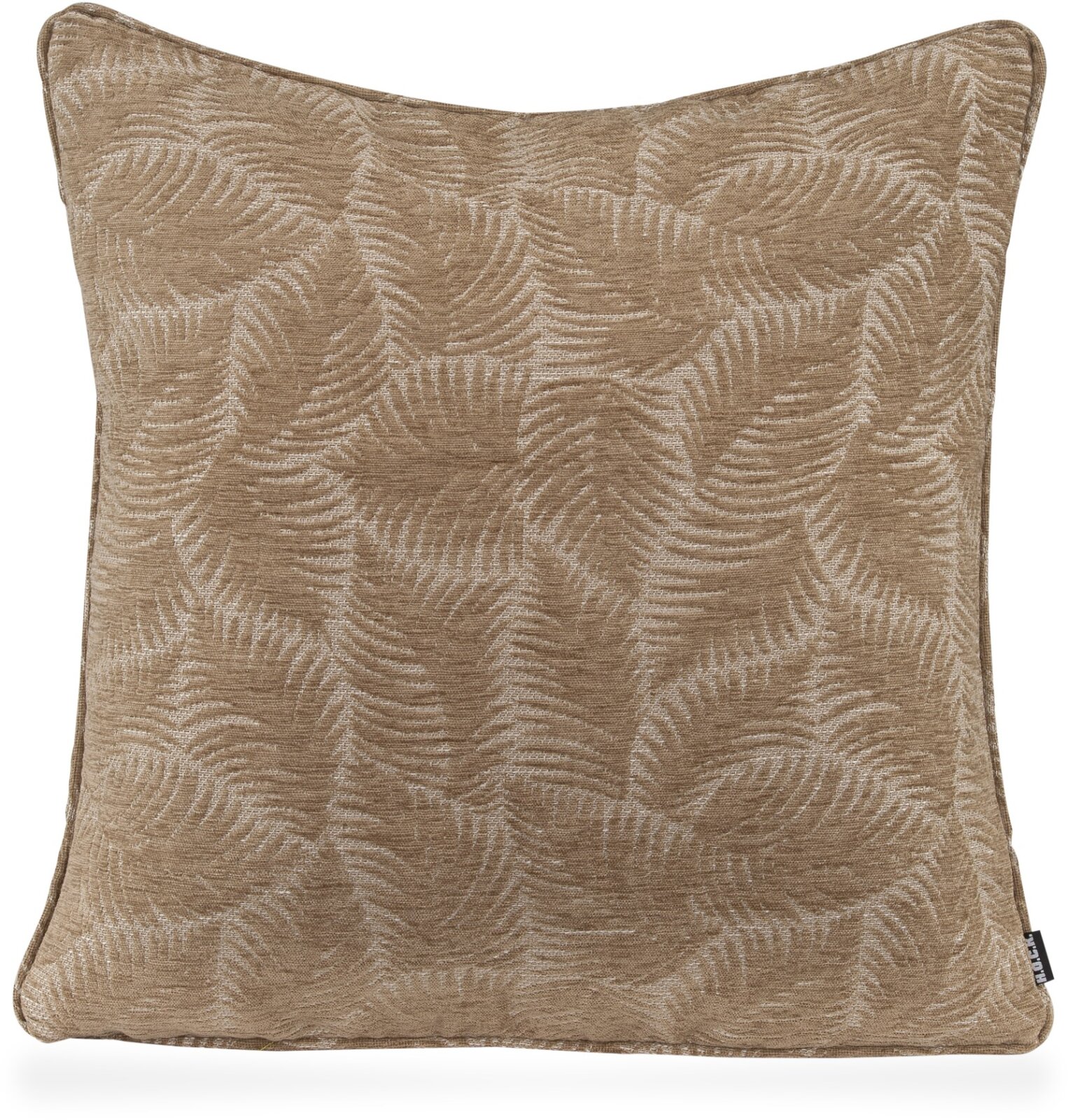 H.O.C.K. Nelly Kissen mit Keder 60x60cm Blätter col. 1 taupe / beige