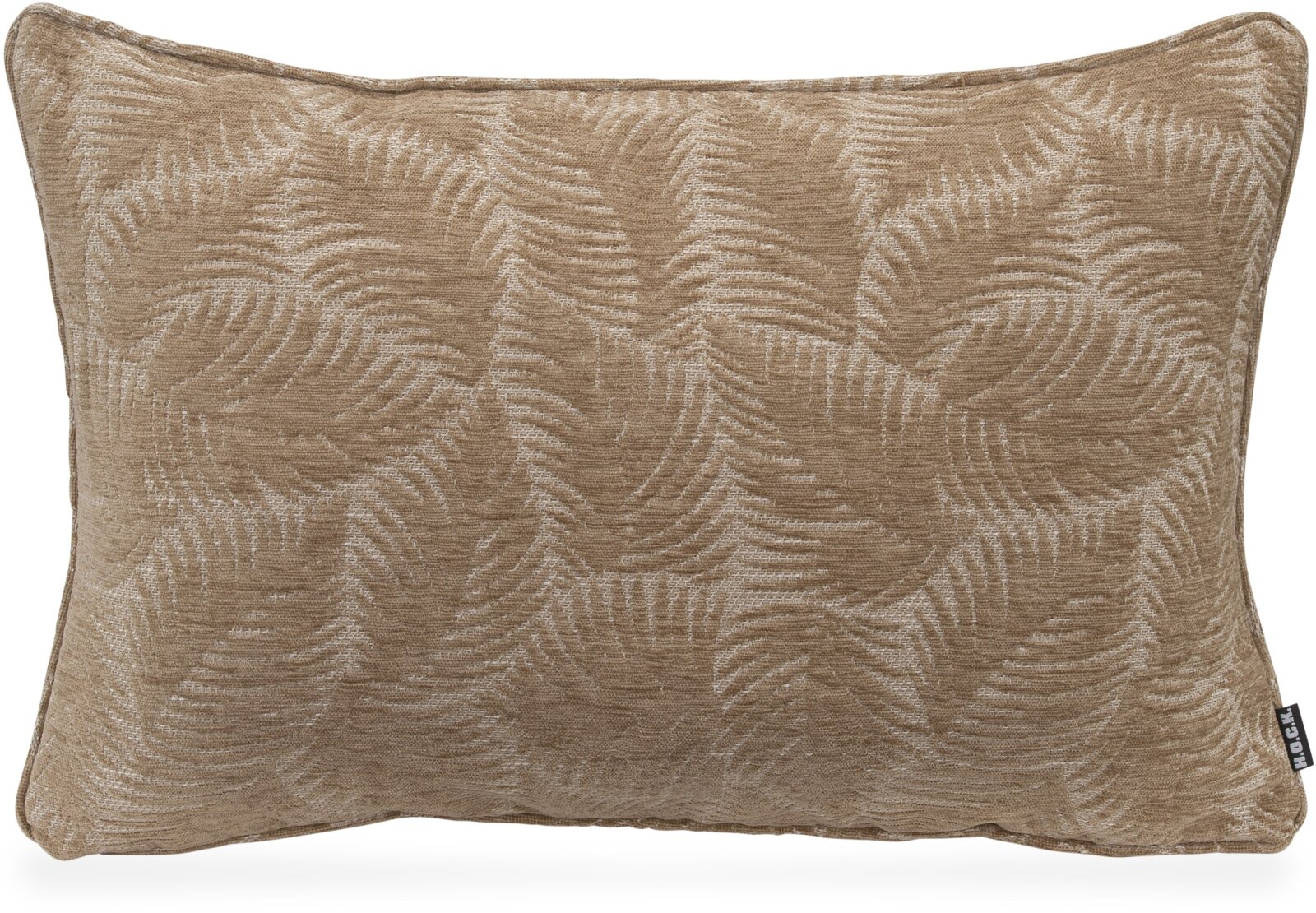 H.O.C.K. Nelly Kissen mit Keder 60x40cm Blätter col. 1 taupe / beige