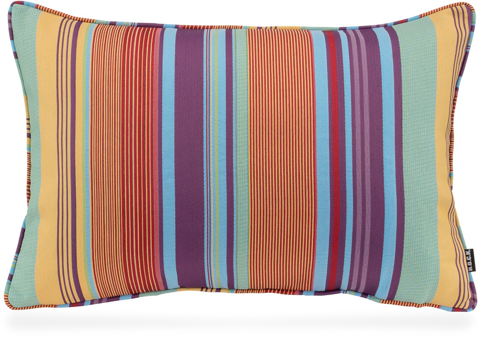H.O.C.K. Milane Kissen mit Keder 60x40cm Streifen col. 3 lila / gelb / hellblau