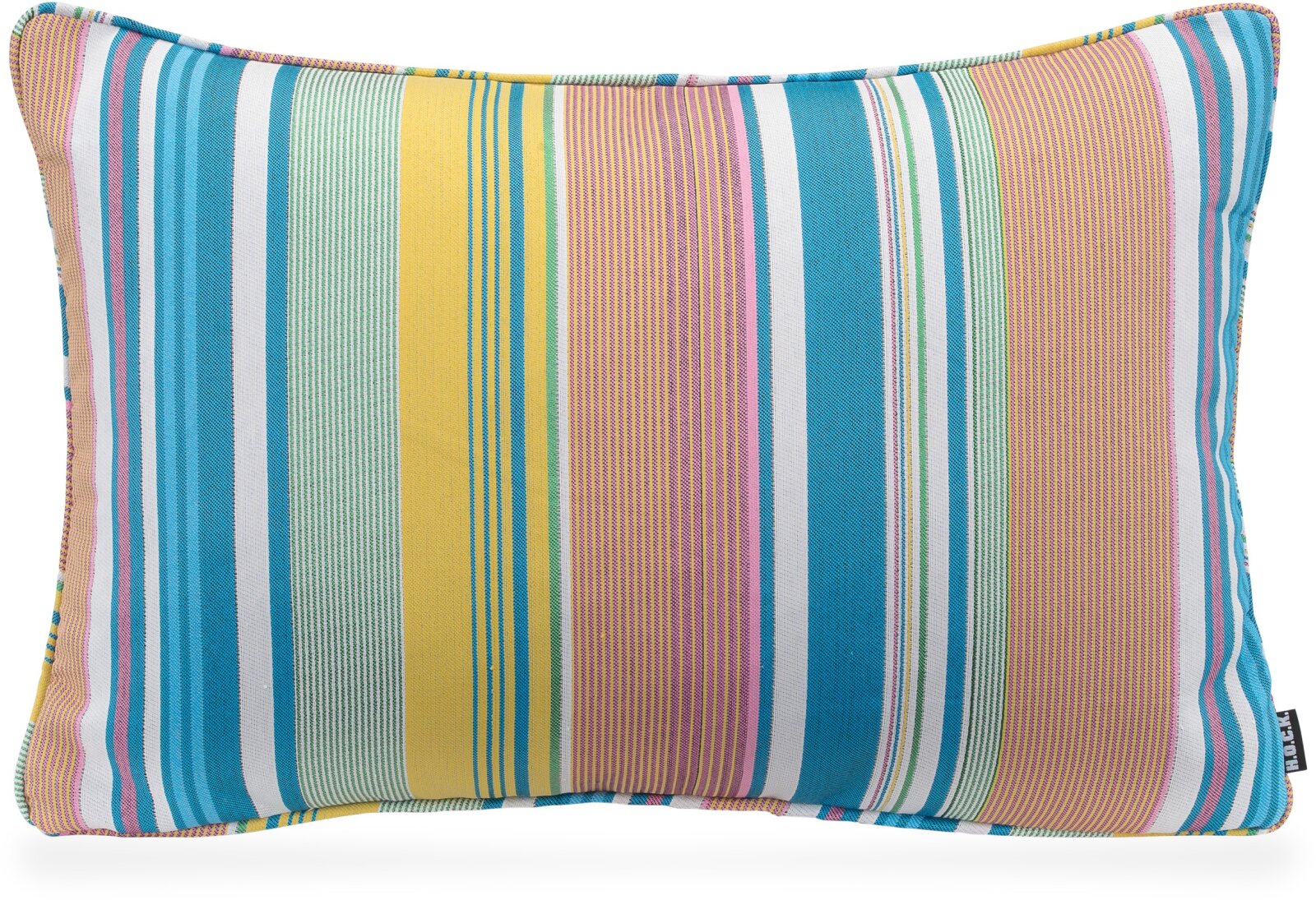 H.O.C.K. Milane Kissen mit Keder 60x40cm Streifen col. 0 blau / rosa / gelb / weiß