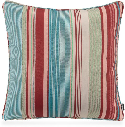 H.O.C.K. Milane Kissen mit Keder 50x50cm Streifen col. 7 rot / hellblau / rosa / lindgrün