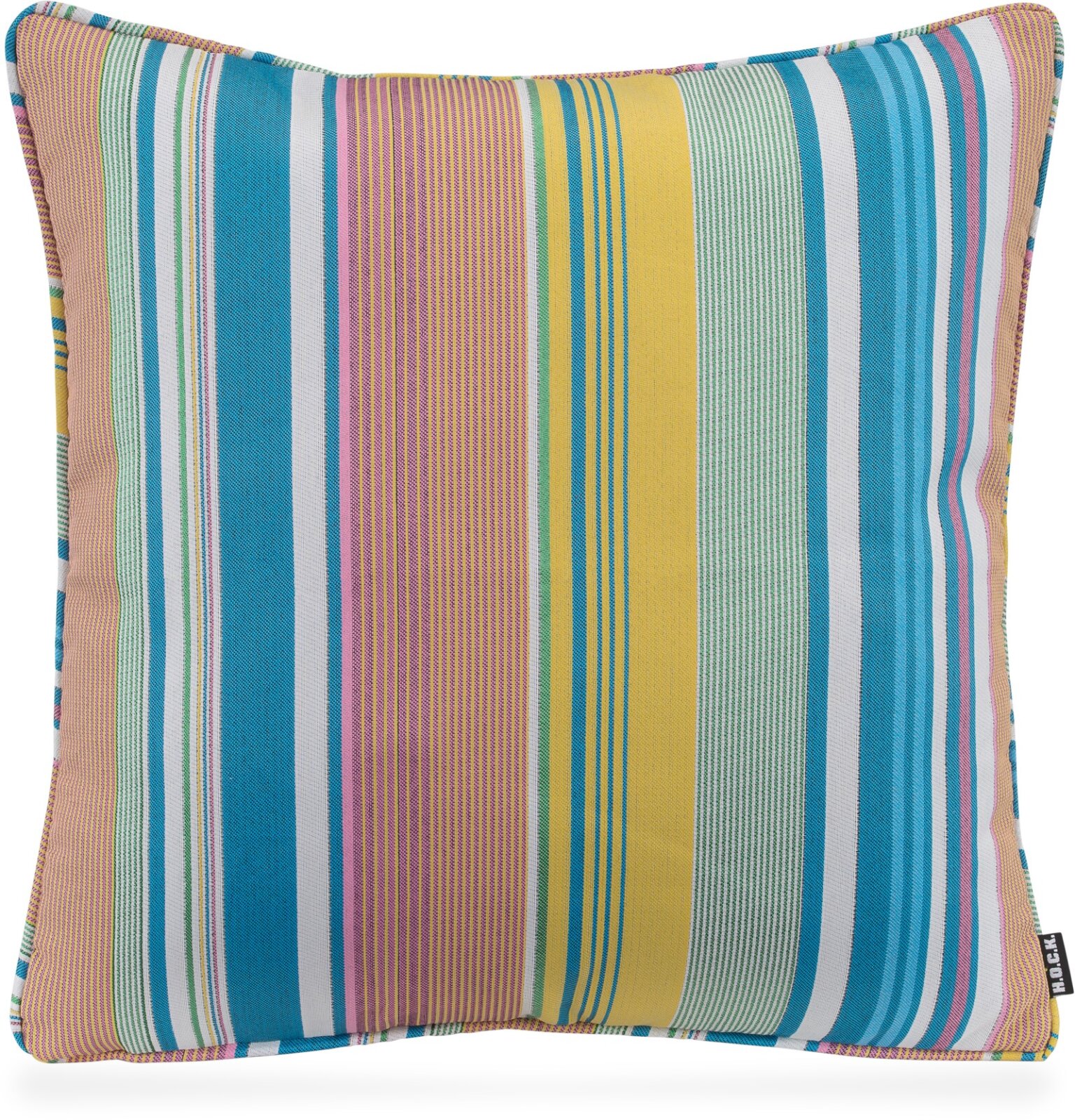 H.O.C.K. Milane Kissen mit Keder 50x50cm Streifen col. 0 blau / rosa / gelb / weiß