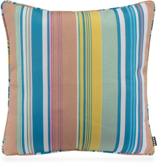 H.O.C.K. Milane Kissen mit Keder 50x50cm Streifen col. 0 blau / rosa / gelb / weiß
