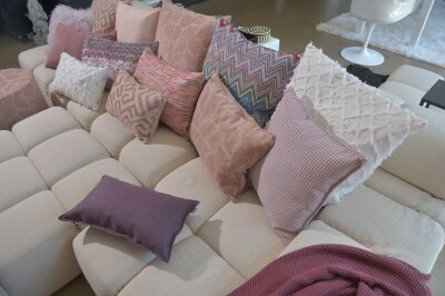 H.O.C.K. Bobo Kissen mit Biese 50x30cm kleingemustert col. 8 rosa