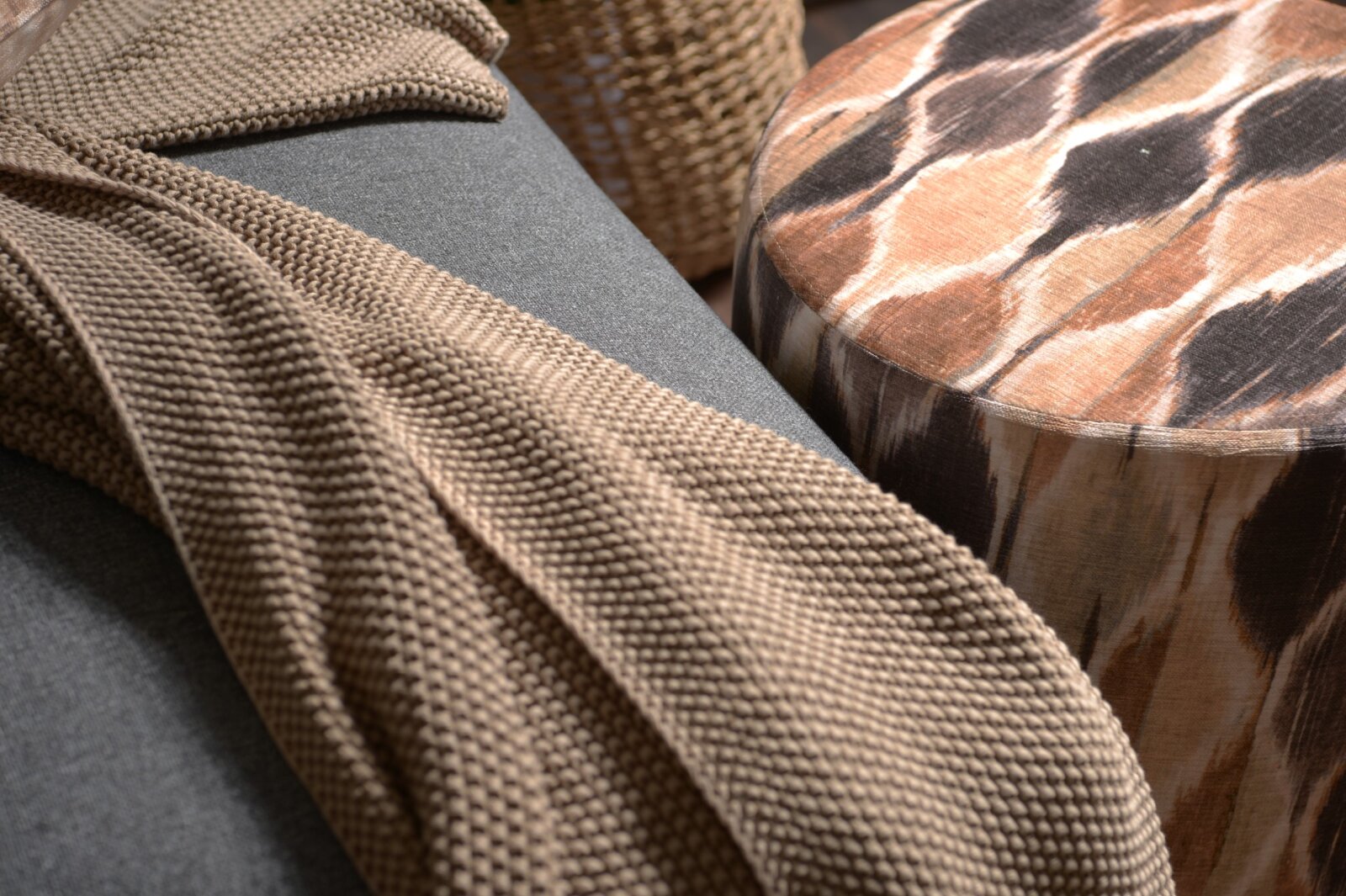H.O.C.K. Mega Moss Decke Plaid 130x170cm khaki taupe