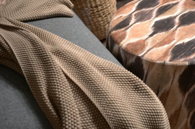 H.O.C.K. Mega Moss Decke Plaid 130x170cm khaki taupe