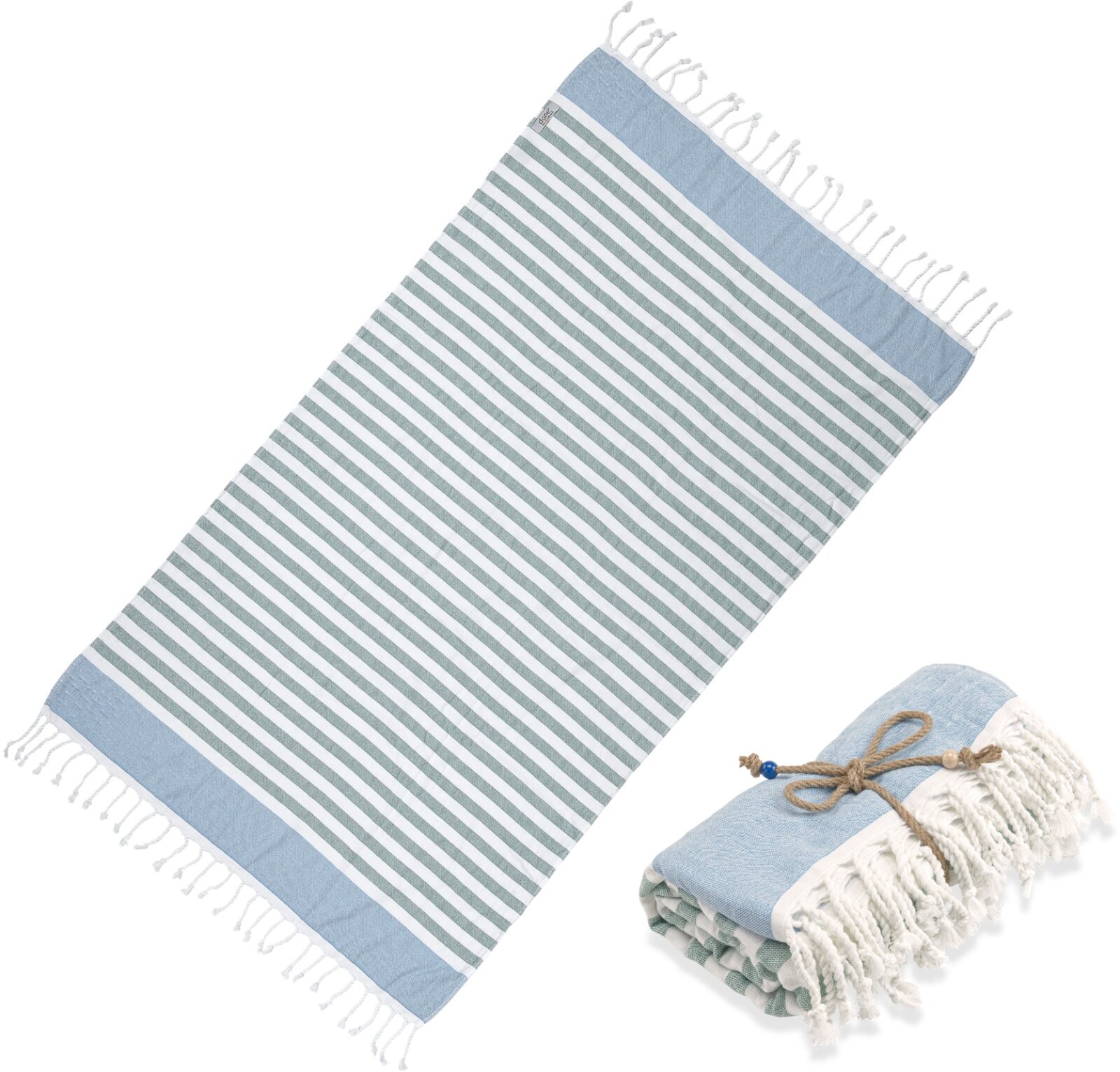 H.O.C.K. Strandhandtuch Cincinnati Towel 90x160cm gestreift cyan blue 4100