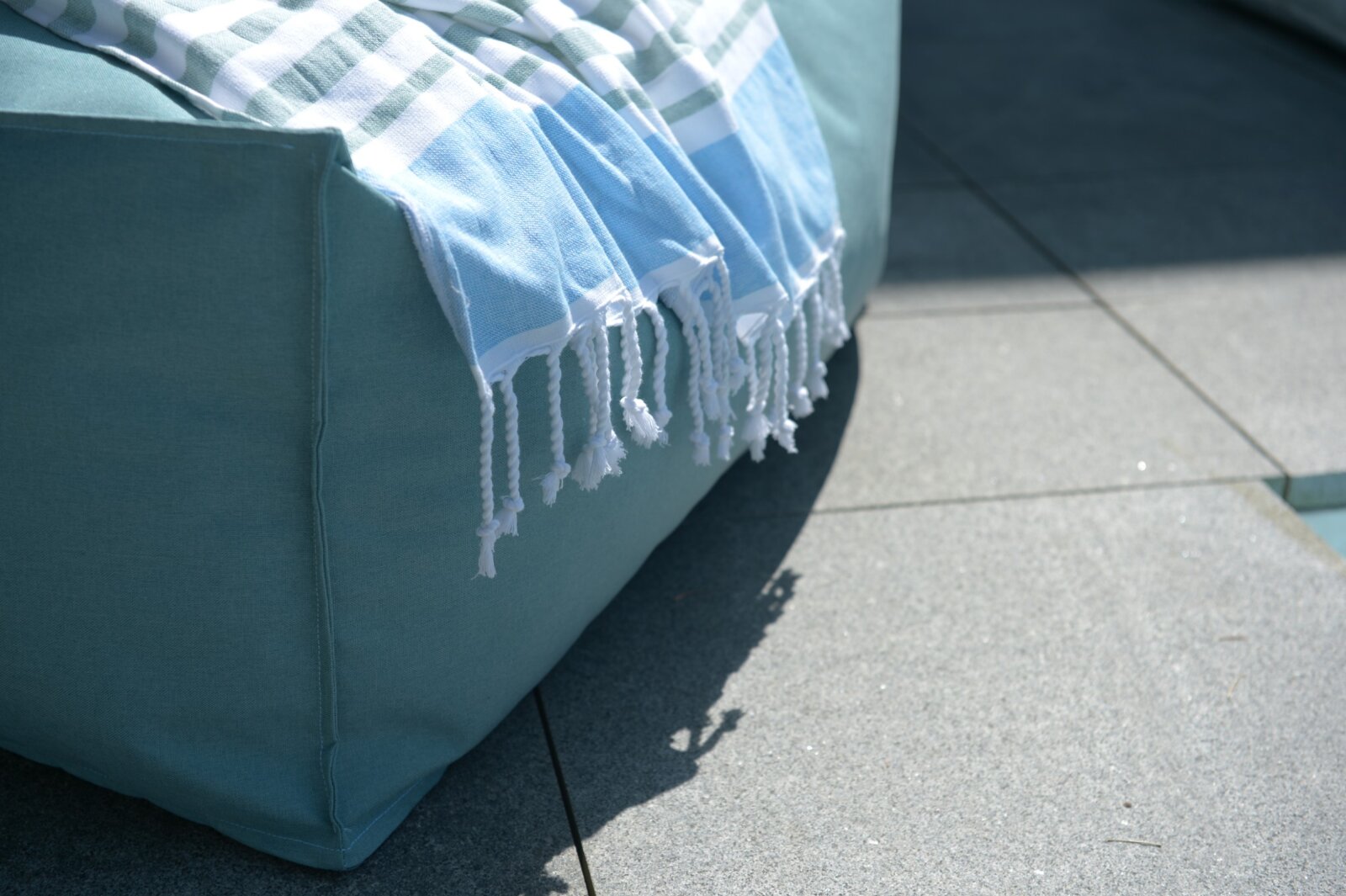 H.O.C.K. Strandhandtuch Cincinnati Towel 90x160cm gestreift cyan blue 4100