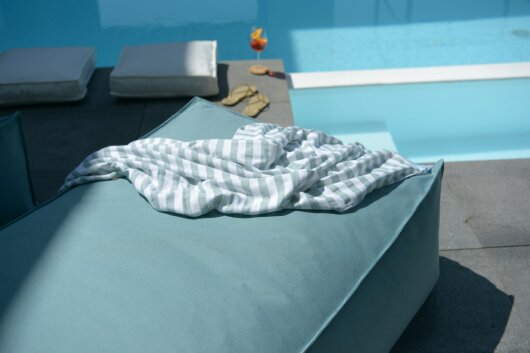 H.O.C.K. Strandhandtuch Cincinnati Towel 90x160cm gestreift cyan blue 4100