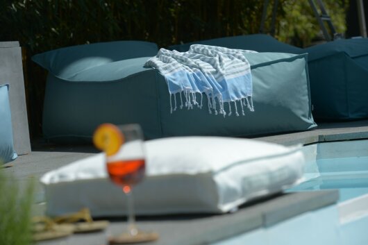 H.O.C.K. Strandhandtuch Cincinnati Towel 90x160cm gestreift cyan blue 4100