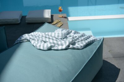 H.O.C.K. Strandhandtuch Cincinnati Towel 90x160cm gestreift cyan blue 4100
