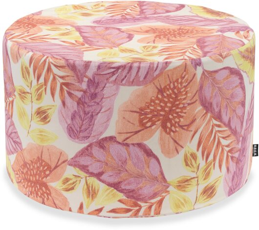 H.O.C.K. Tropical Outdoor Hocker rund Pouf ø60x35cm col. 226 coral lachs sunny