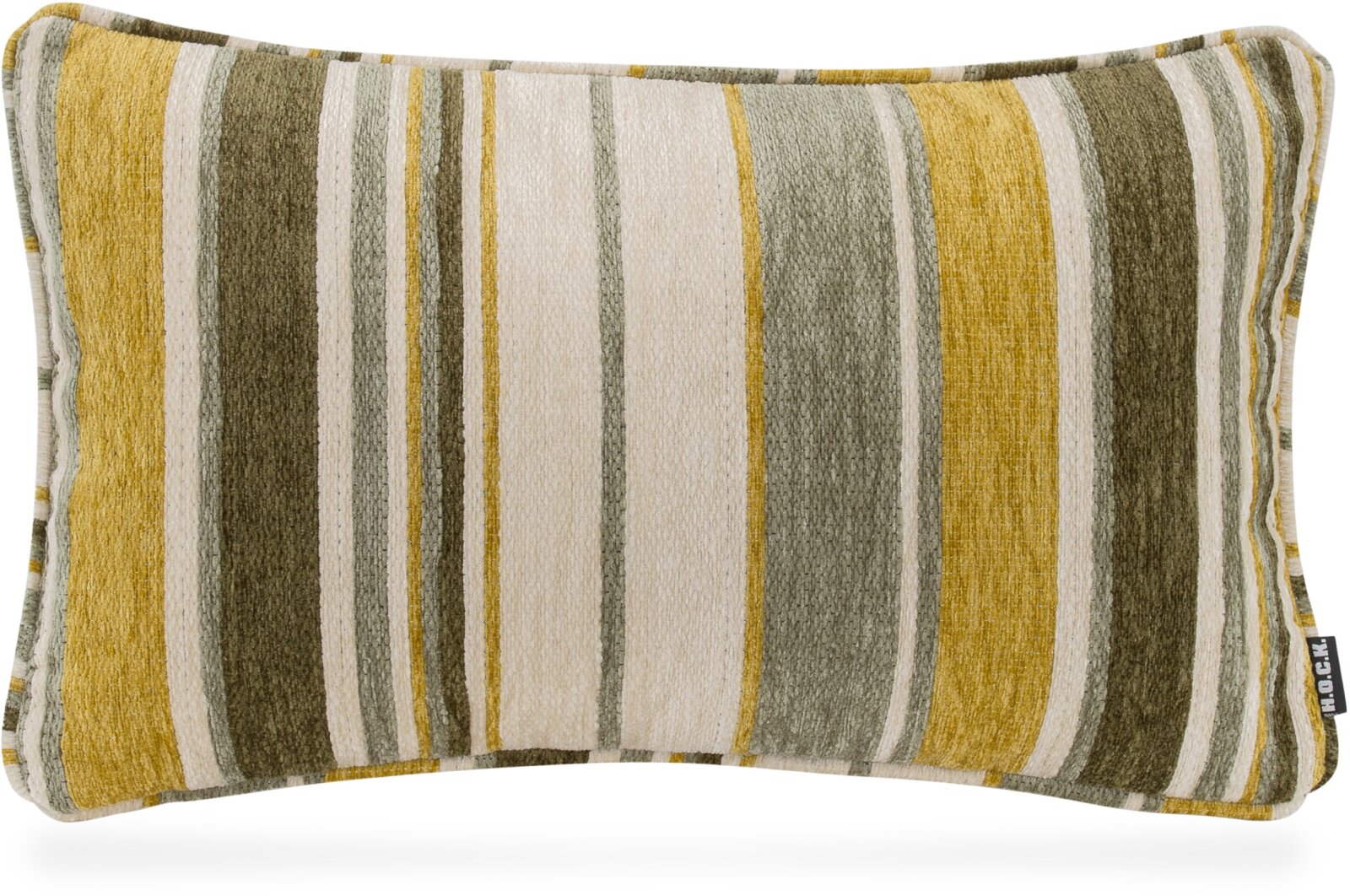 H.O.C.K. Bobetta Kissen mit Keder 50x30cm Streifen col. 01 khaki / olive