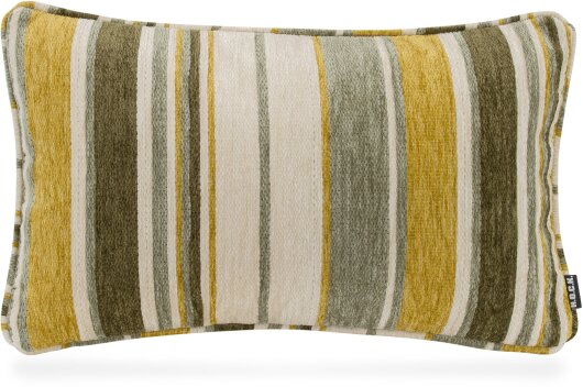 H.O.C.K. Bobetta Kissen mit Keder 50x30cm Streifen col. 01 khaki / olive